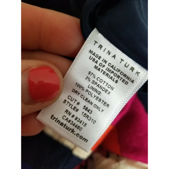 Trina Turk Dress 0 xs Sheath Striped‎ Colorful Mini - Picture 6 of 8